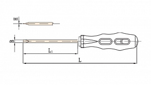 GARWIN INDUSTRIAL GSX-CA06 Отвертка электрика шлицевая c двухкомпонентной ручкой искробезопасная SL6х100 мм