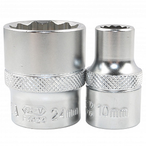 Licota TBS-22005 Набор торцевых головок 1/2" 12-ти гранных, 10 пр. на линейке, 10-24 мм