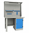 GARWIN INDUSTRIAL 004025-1 Верстак однотумбовый, тумба с дверцей с оцинкованной столешницей 1200 мм (синий RAL5005)-4004
