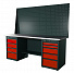 RUNTEC RTI20Z-TI4-TI5-P20-P20-3020 Верстак серии Industrial, 2000 мм, оцинк, тумба с 4-мя ящиками + тумба с 5-ю ящиками, экран 1000, красный RAL 3020-4004