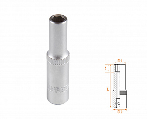 Головка торцевая глубокая шестигранная 1/4", 6 мм AFFIX AF00120006
