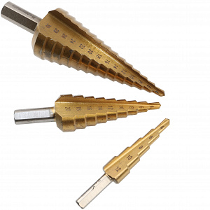 GARWIN INDUSTRIAL 102550-4-12*4-30 Набор ступенчатых сверл 4-12, 4-20, 4-30 мм, HSS, TiN