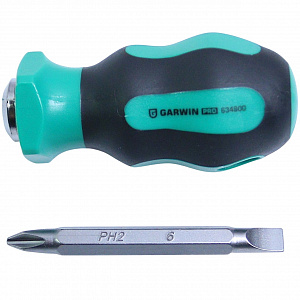 GARWIN PRO 634800 Отвертка короткая переставная SL6.0/PH2
