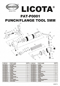 Licota PAT-P0001 Пневматический дырокол (5 мм), кромкогиб