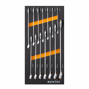 RUNTEC RT-WME14F Набор ключей комбинированных RUNTEC CrV 8-24 мм в ложементе EVA, 14 предметов
