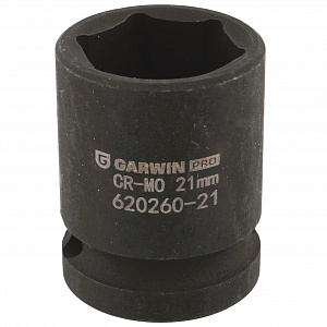 GARWIN PRO 620260-21 Головка, 1/2", 21 мм, торцевая, 6-гранная, ударная