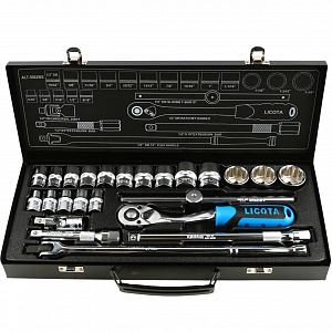 Licota ALT-5002WS Набор торцевых головок 1/2", 12-ти гранных, 24 пр., 5/16 - 1-1/4"