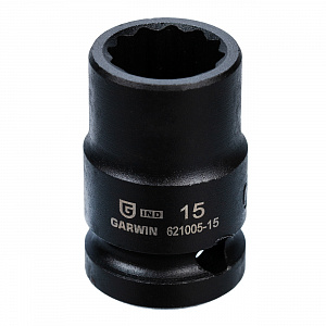 GARWIN INDUSTRIAL 621005-15 Головка, 1/2", 15 мм, торцевая, 12-гранная, ударная