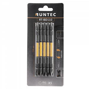 RUNTEC RT-IBD110 Бита ударная двусторонняя RUNTEC H6.35 110мм PH2/PH2 5 шт.