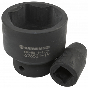GARWIN PRO 626521-19 Набор ударных головок дюймовых 1/2", 38 мм, 19 пр., 3/8" - 1-1/2"