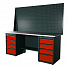 RUNTEC RTI20Z-TI4-TI4-P20-P20-3020 Верстак серии Industrial, 2000 мм, оцинк, тумба с 4-мя ящиками + тумба с 4-мя ящиками, экран 1000, красный RAL 3020-4004