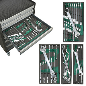 GARWIN PRO S01007-336 Тележка инструментальная 7 полок с комплектом инструмента, 336 пр., серая