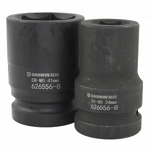 GARWIN PRO 626556-8 Набор ударных головок 1", 80 мм, 8 пр. 22-41 мм