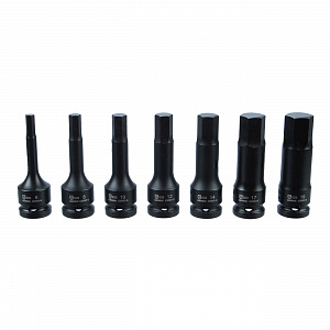 GARWIN INDUSTRIAL 626600-SET7 Набор ударных шестигранников 1/2" HEX 7 пр. 6-19 мм, 78 мм