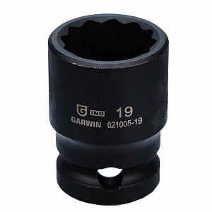 GARWIN INDUSTRIAL 621005-19 Головка, 1/2", 19 мм, торцевая, 12-гранная, ударная