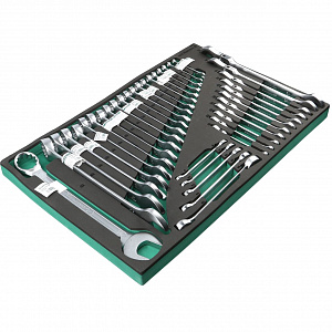 GARWIN PRO 646080 Набор ключей комбинированных 6-32 мм, трещоточных 8-24 мм и разрезных 8-22 мм, 37 пр. в ложементе EVA