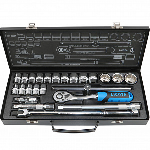 Licota ALT-5002W Набор торцевых головок 1/2" 12-ти гранных 24 пр., 10-32 мм