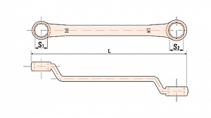 GARWIN INDUSTRIAL GSS-UM02 Ключ накидной 45 гр. искробезопасный 1/4"x5/16"