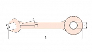 GARWIN INDUSTRIAL GSS-TP32 Ключ комбинированный, трещоточный, искробезопасный, 32 мм