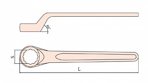 GARWIN INDUSTRIAL GSS-USA27 Ключ накидной односторонний 45 гр. искробезопасный 27 мм