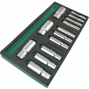 GARWIN PRO 645535 Набор торцевых головок глубоких 1/2" 10-32 мм, 13 пр. в ложементе EVA