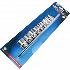 Licota TBS-22004 Набор торцевых головок 3/8" 12-ти гранных, 9 пр. на линейке, 5/16"-13/16"