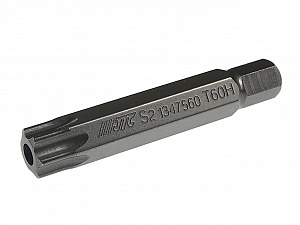 Бита TORX Т60Hх75мм 10мм удлиненная S2 JTC