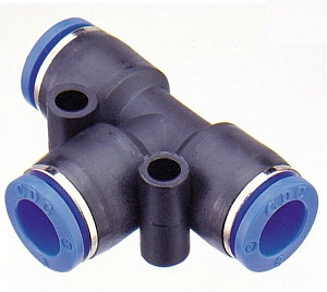 GARWIN PRO 808550-T-4-4-4 Фитинг цанговый Т-тройник 4 мм, с уплотнением, пластм. корпус