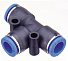 GARWIN PRO 808550-T-4-4-4 Фитинг цанговый Т-тройник 4 мм, с уплотнением, пластм. корпус-4004