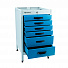 GARWIN PRO MST-T6-7035-5015 Тумба 6 ящиков Standart, без крышки, светло-серый каркас, светло-синие ящики, 7035+5015-4004