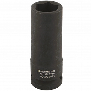 GARWIN PRO 620272-19 Головка, 1/2", 19 мм, торцевая, 6-гранная, ударная, глубокая