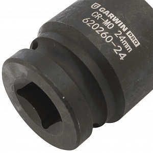 GARWIN PRO 620260-24 Головка, 1/2", 24 мм, торцевая, 6-гранная, ударная