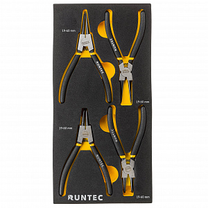 RUNTEC RT-SRP1E4F Набор съемников стопорных колец RUNTEC CrV 180 мм в ложементе EVA, 4 предмета