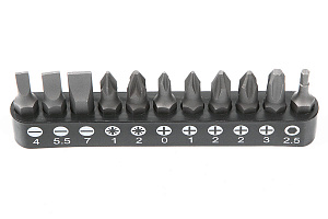 Licota ALK-8009-BIT1-CK Набор бит 1/4" 25 мм на держателе SL, PH, PZ, HEX