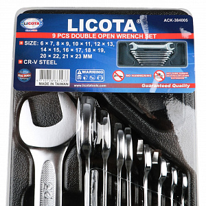 Licota ACK-384005 Набор ключей рожковых 9 пр. 6 - 23 мм, в ложементе