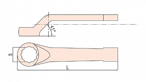 GARWIN INDUSTRIAL GSS-VAA100 Ключ накидной ударный 45 гр. искробезопасный 100 мм