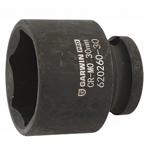 GARWIN PRO 620260-30 Головка, 1/2", 30 мм, торцевая, 6-гранная, ударная