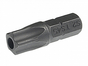 Бита TORX TS45Hх25мм 1/4" 5-ти гранная с отверстием JTC