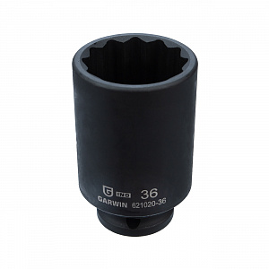 GARWIN INDUSTRIAL 621020-36 Головка, 1/2", 36 мм, торцевая, 12-гранная, ударная, глубокая