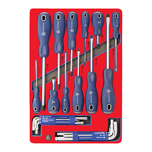 Набор отверток, шестигранников и Torx, ложемент, 28 предметов МАСТАК 5-40627