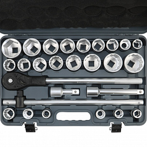 GARWIN PRO 643620 Набор торцевых головок 3/4" дюйм. и метр. 27 пр. (3/4"-2", 19-50 мм)