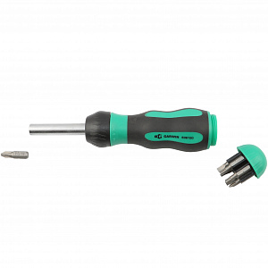 GARWIN PRO 636120 Отвертка трещоточная с набором бит, 8 пр.