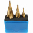 GARWIN INDUSTRIAL 102570-4-12*4-30 Набор ступенчатых сверл 4-12, 4-20, 4-30 мм, HSS, TiN, со спиральной канавкой-4004