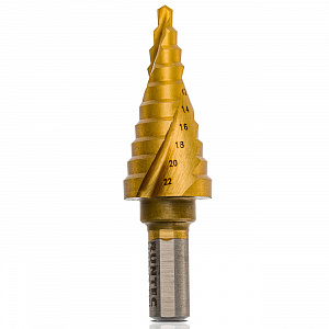RUNTEC RT-DS4-22-10 Сверло ступенчатое RUNTEC 4-22 мм, 10 ступеней, HSS-TiN