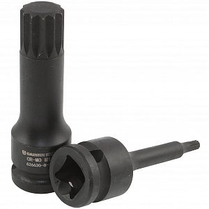 GARWIN PRO 626630-8-12 Набор ударных насадок 1/2" 8 пр. TRIPLE/Звездочка M5.M6.M8.M10.M12.M14.M16.M18 мм, L= 78 mm