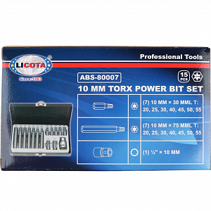 Licota ABS-80007 Набор бит Торкс Т20-Т55, 15 пр.
