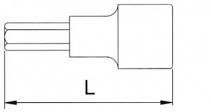 Licota H4H006 Головка со вставкой, 1/2", H6, 55 мм
