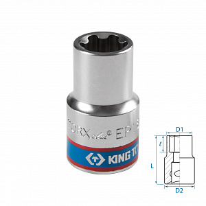 Головка торцевая TORX Plus 1/2", EP18, L = 45 мм KING TONY 433E18M