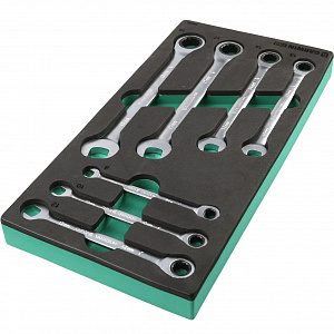 GARWIN PRO 646160 Набор ключей комбинированных трещоточных 7 пр. в ложементе EVA