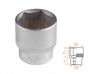 Головка торцевая стандартная шестигранная 1/2", 32 мм AFFIX AF00040032